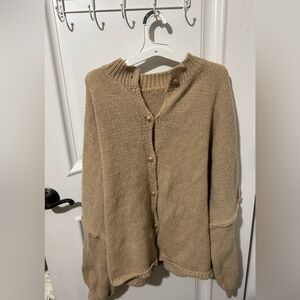 Tan Button-Up Women’s Sweater